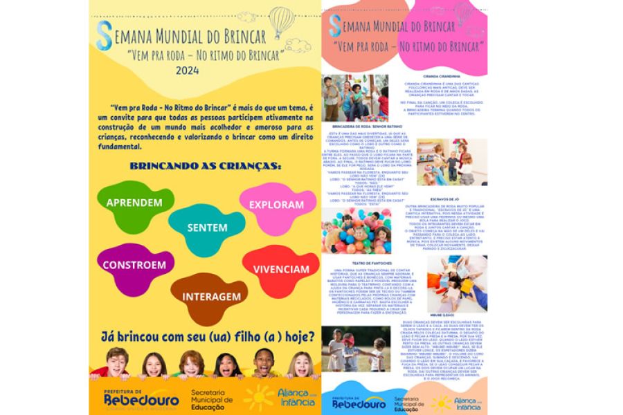 Prefeitura e parceiros realizarão "Semana Mundial do Brincar"